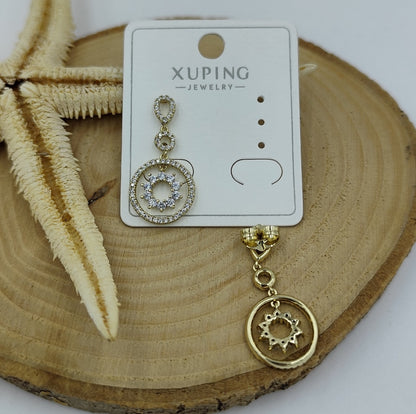 14 K Taş Detaylı Küpe