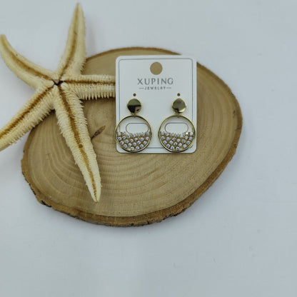 14 K Taş Detaylı Küpe