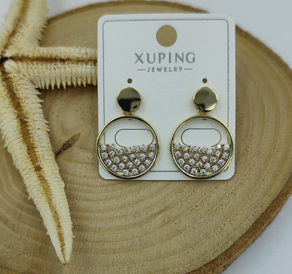 14 K Taş Detaylı Küpe