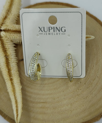 14 K Taş Detaylı Küpe