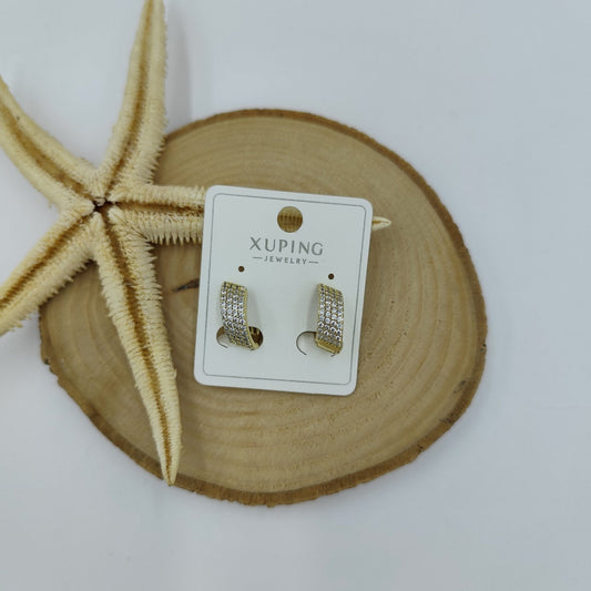 14 K Taş Detaylı Küpe