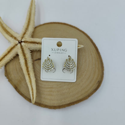 14 K Taş Detaylı Küpe