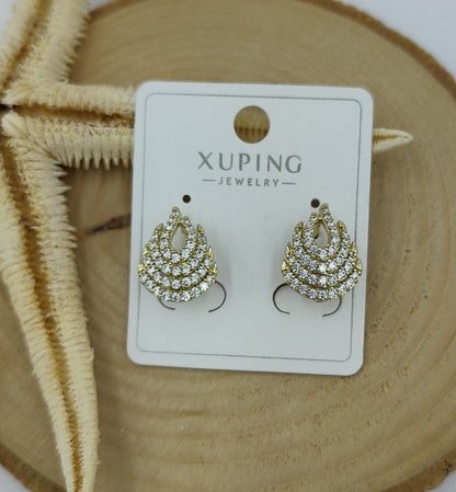 14 K Taş Detaylı Küpe
