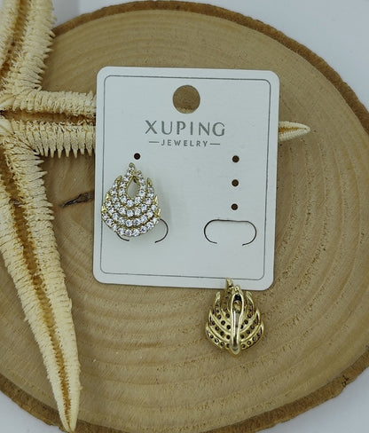 14 K Taş Detaylı Küpe