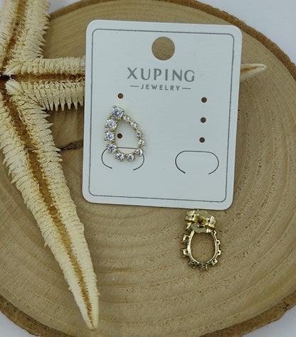 14 K Taş Detaylı Küpe