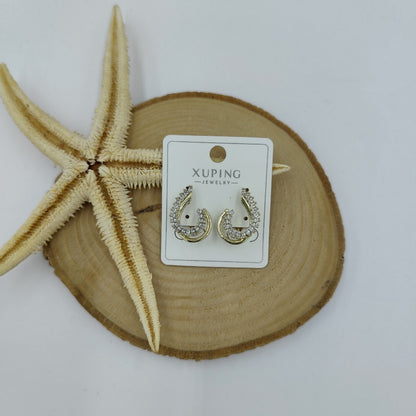 14 K Taş Detaylı Küpe