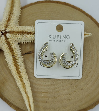 14 K Taş Detaylı Küpe