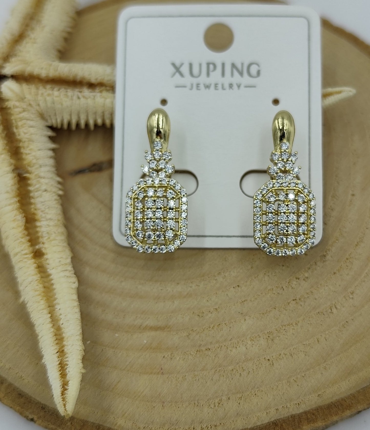 14 K Taş Detaylı Küpe