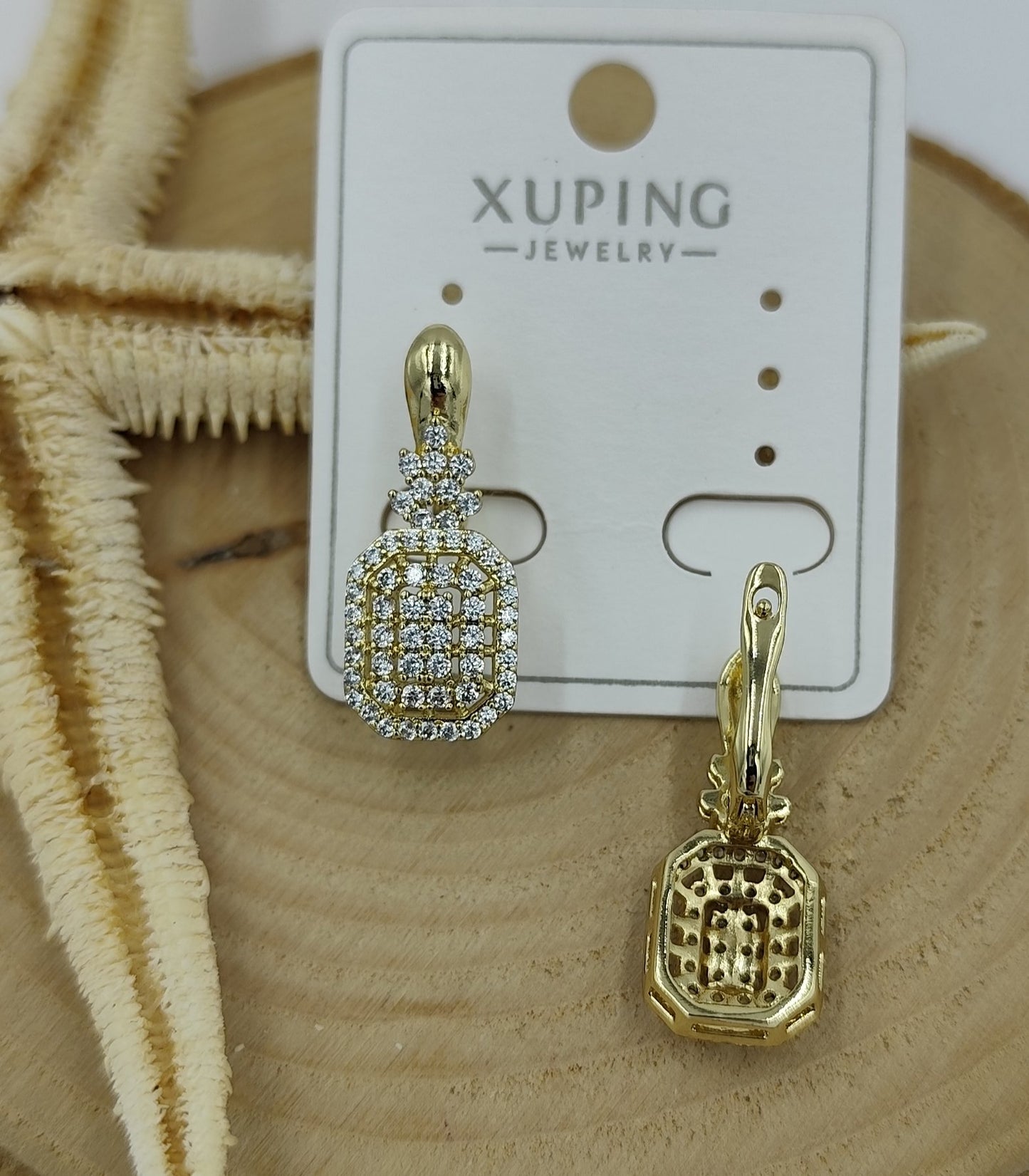 14 K Taş Detaylı Küpe
