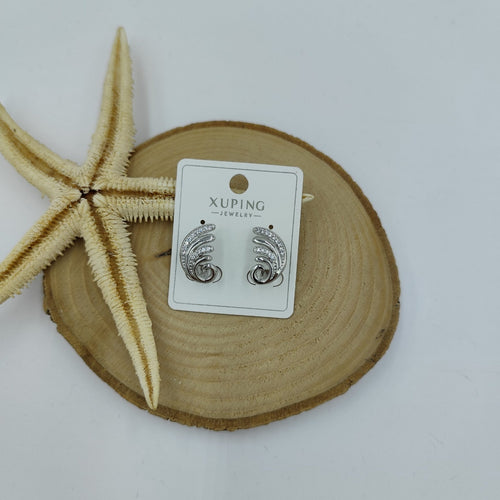 Taş Detaylı Spiral Küpe