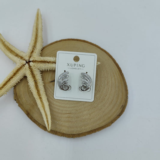 Taş Detaylı Spiral Küpe