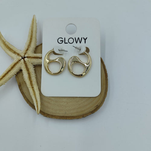 Gold Geometrik Küpe