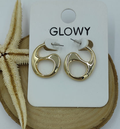 Gold Geometrik Küpe