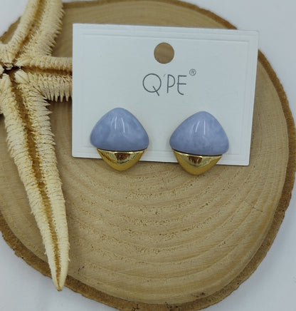 Mavi ve Gold Detaylı Küpe