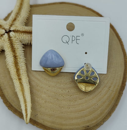 Mavi ve Gold Detaylı Küpe