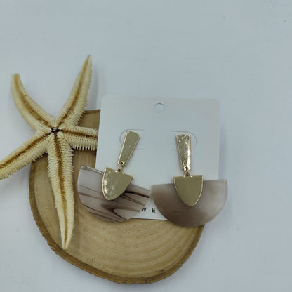 Kahverengi Gold Küpe