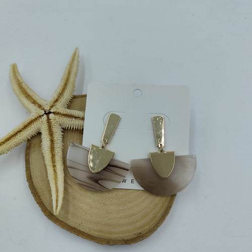 Kahverengi Gold Küpe