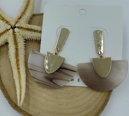 Kahverengi Gold Küpe