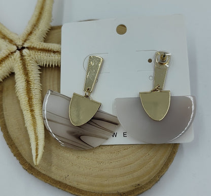 Kahverengi Gold Küpe