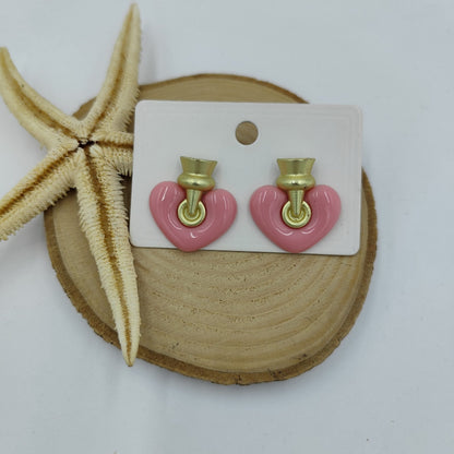 Pembe Kalpli Gold Küpe