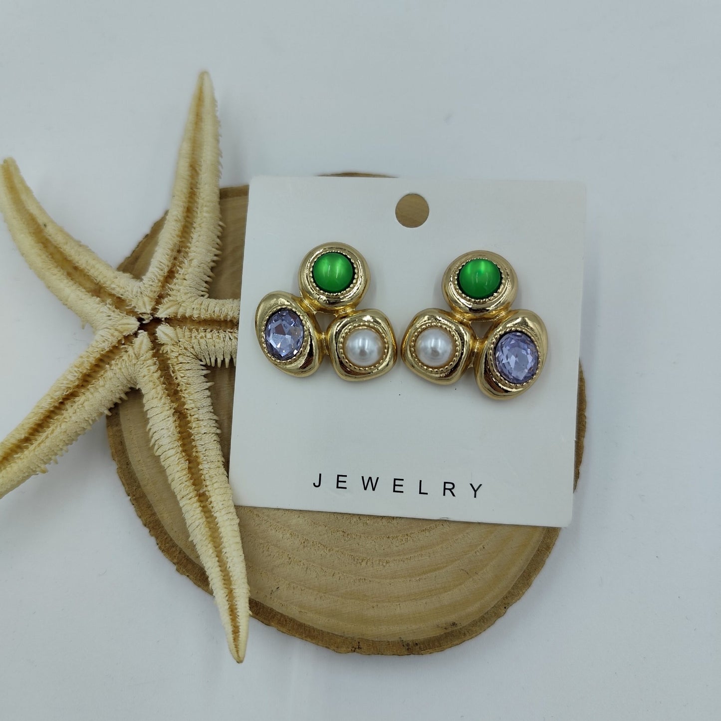 Renkli Gold Küpe