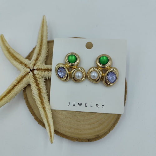Renkli Gold Küpe