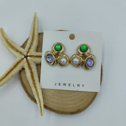 Renkli Gold Küpe