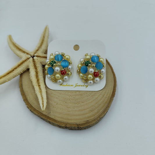 Uğurböceği Detaylı Gold Küpe