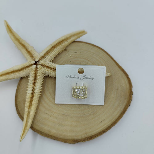Taş Detaylı Gold Kıkırdak Küpe