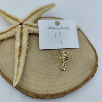 Taş Detaylı Gold Kıkırdak Küpe