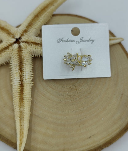Taş Detaylı Gold Kıkırdak Küpe