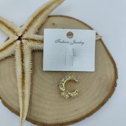 Taş Detaylı Gold Kıkırdak Küpe