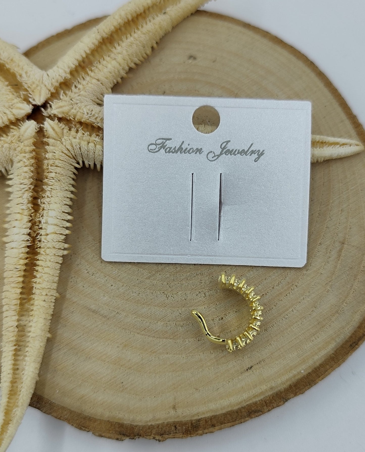Taş Detaylı Gold Kıkırdak Küpe
