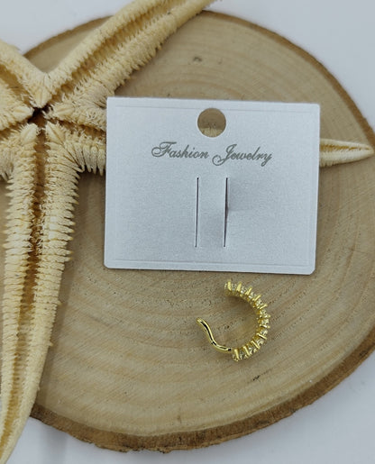 Taş Detaylı Gold Kıkırdak Küpe