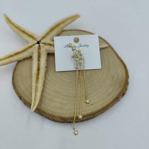 Taş Detaylı Gold Yıldız Kıkırdak Küpe