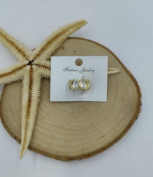 Taş Detaylı Gold Kıkırdak Küpe