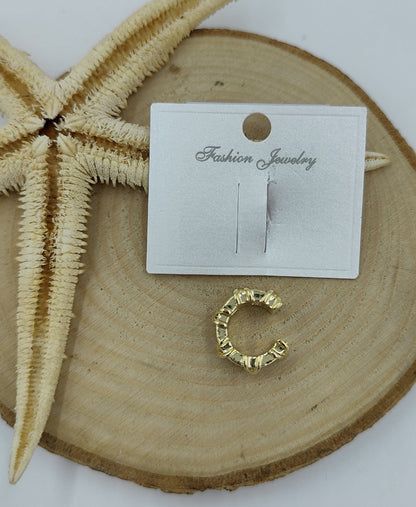 Taş Detaylı Gold Kıkırdak Küpe