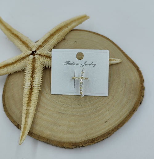 Taş Detaylı Gold Kıkırdak Küpe