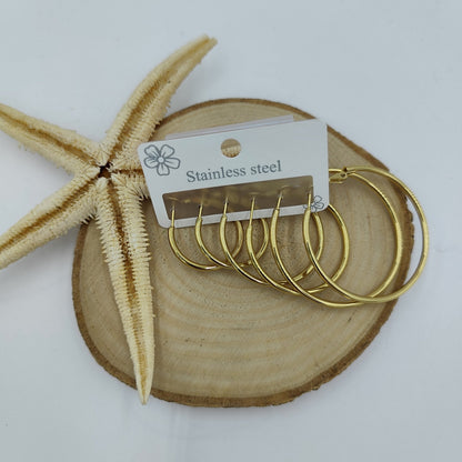Gold Çelik Halka Küpe