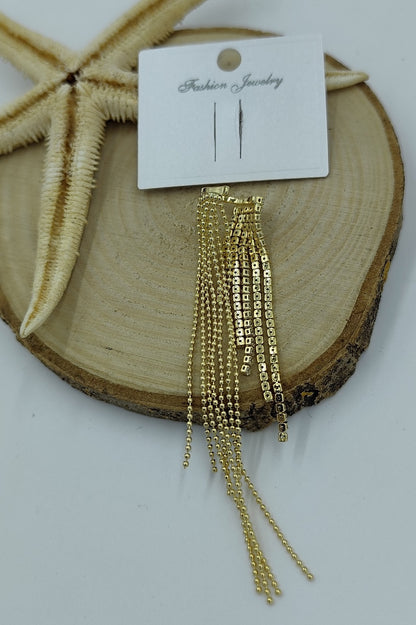 Sıralı Su Yolu Gold Kıkırdak Küpe