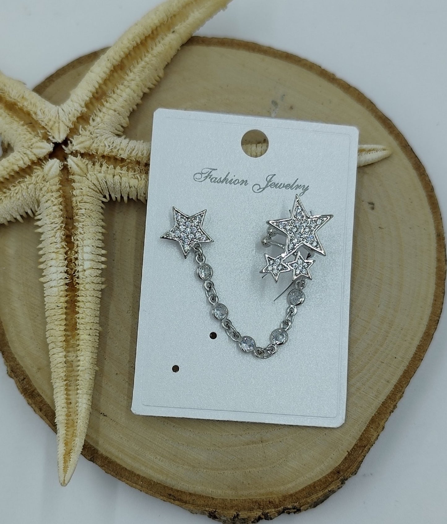 Taş Detaylı Yıldız Kıkırdak Küpe