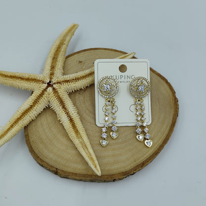 Taş Detaylı 14 K Küpe