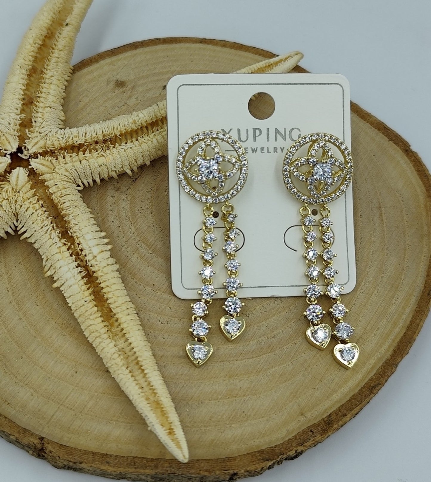 Taş Detaylı 14 K Küpe