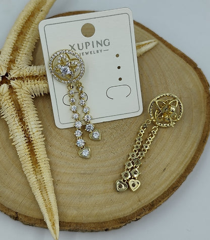 Taş Detaylı 14 K Küpe