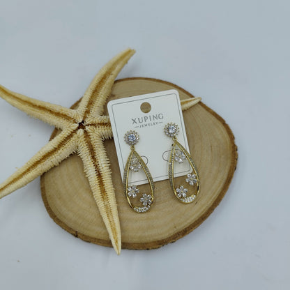Taş Detaylı 14 K Küpe