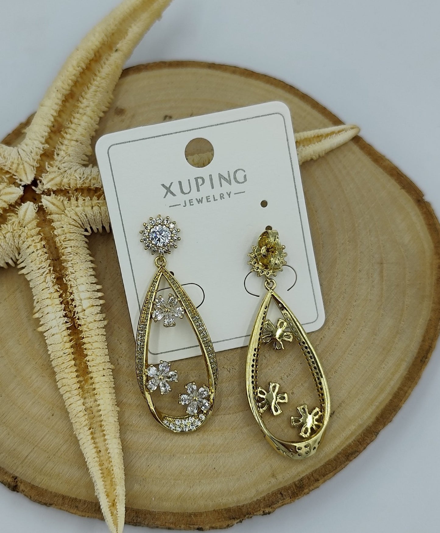 Taş Detaylı 14 K Küpe