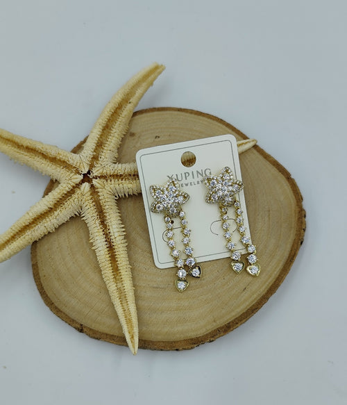 Taş Detaylı 14 K Küpe
