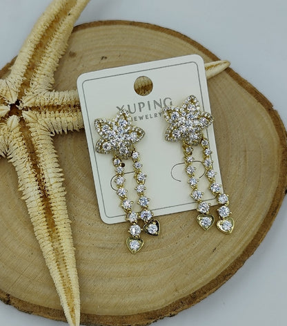 Taş Detaylı 14 K Küpe