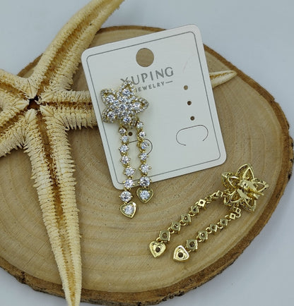 Taş Detaylı 14 K Küpe