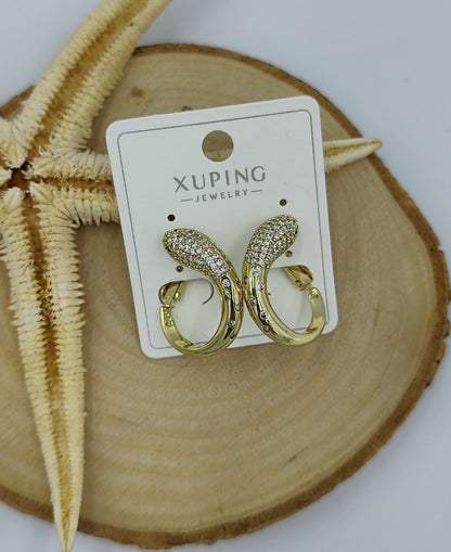Yılan Figürlü 14 K Küpe
